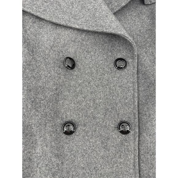 Via Spiga Gray Wool Blend Belted Peacoat Structured Winter Coat Size 4 EUC - Picture 4 of 8